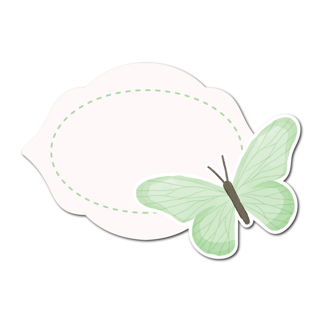 Romantic Escort Card with Butterfly Accent | SVG PNG Template - Shape 22