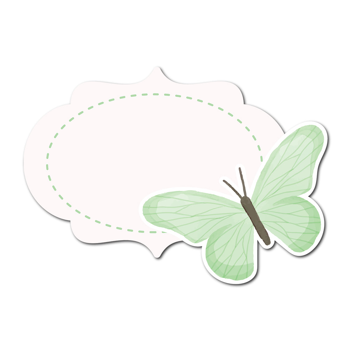 Romantic Escort Card with Butterfly Accent | SVG PNG Template - Shape 24
