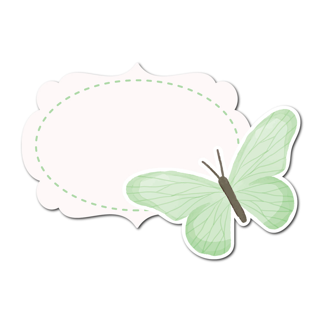 Romantic Escort Card with Butterfly Accent | SVG PNG Template - Shape 25