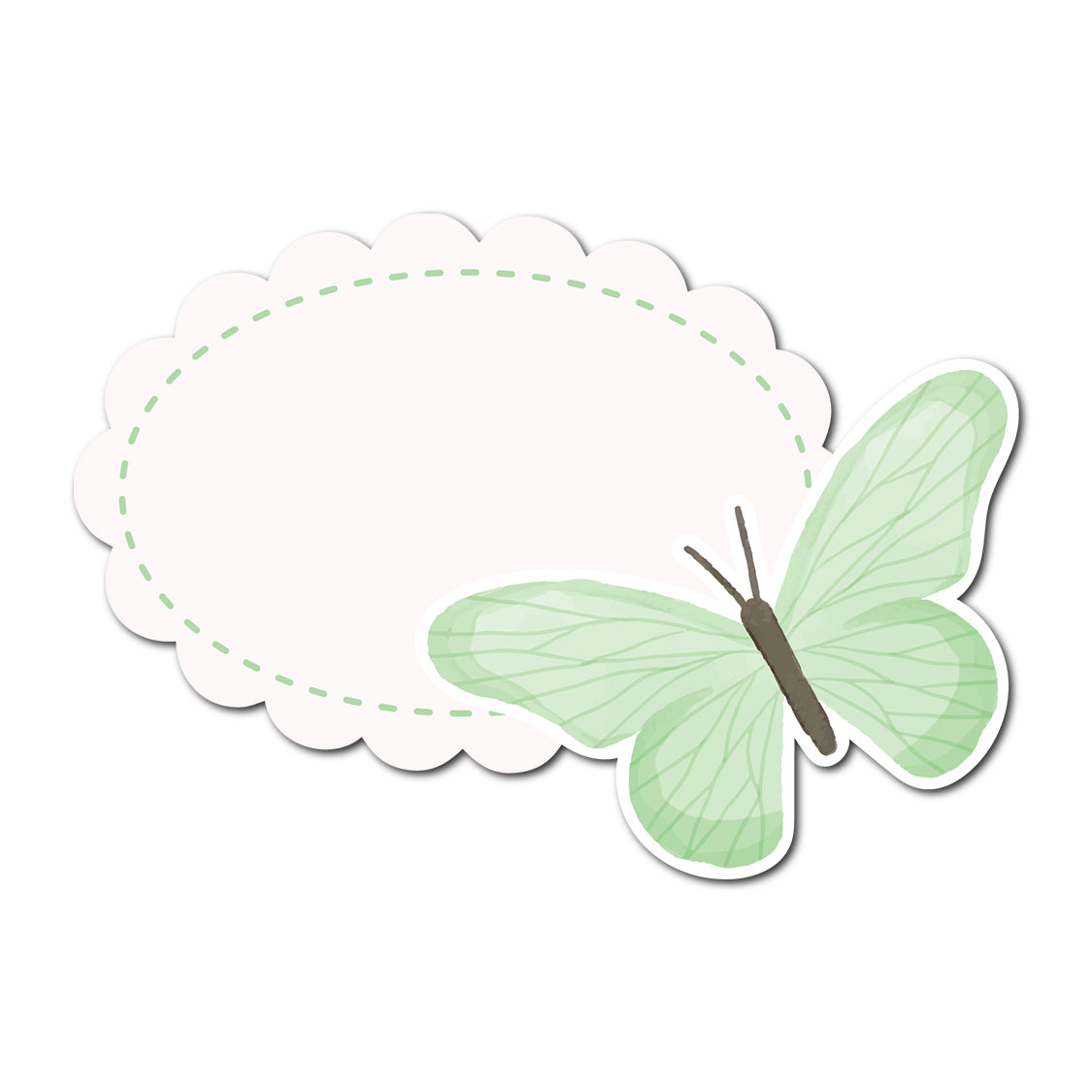 Romantic Escort Card with Butterfly Accent | SVG PNG Template - Shape 4