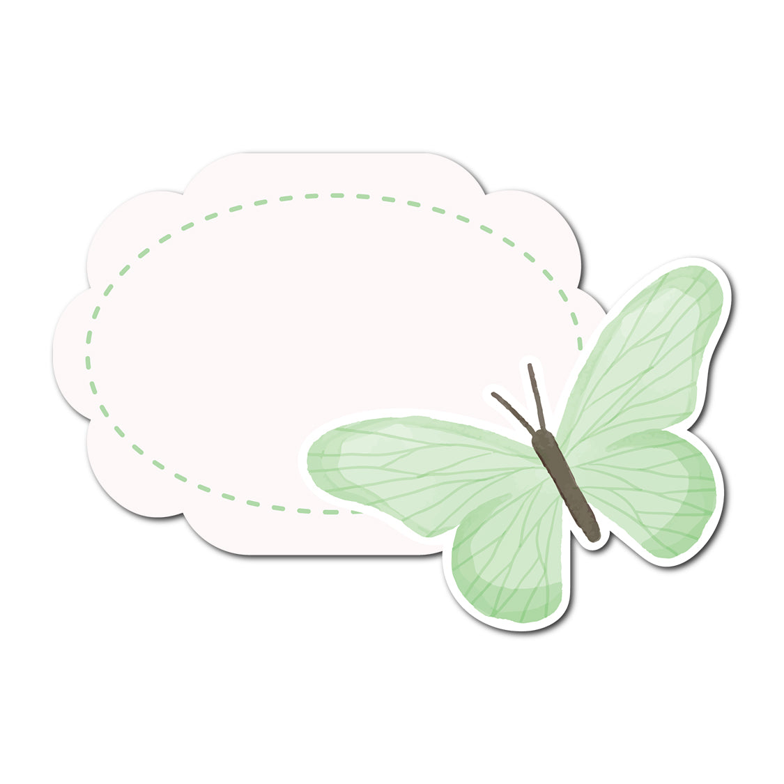 Romantic Escort Card with Butterfly Accent | SVG PNG Template - Shape 5