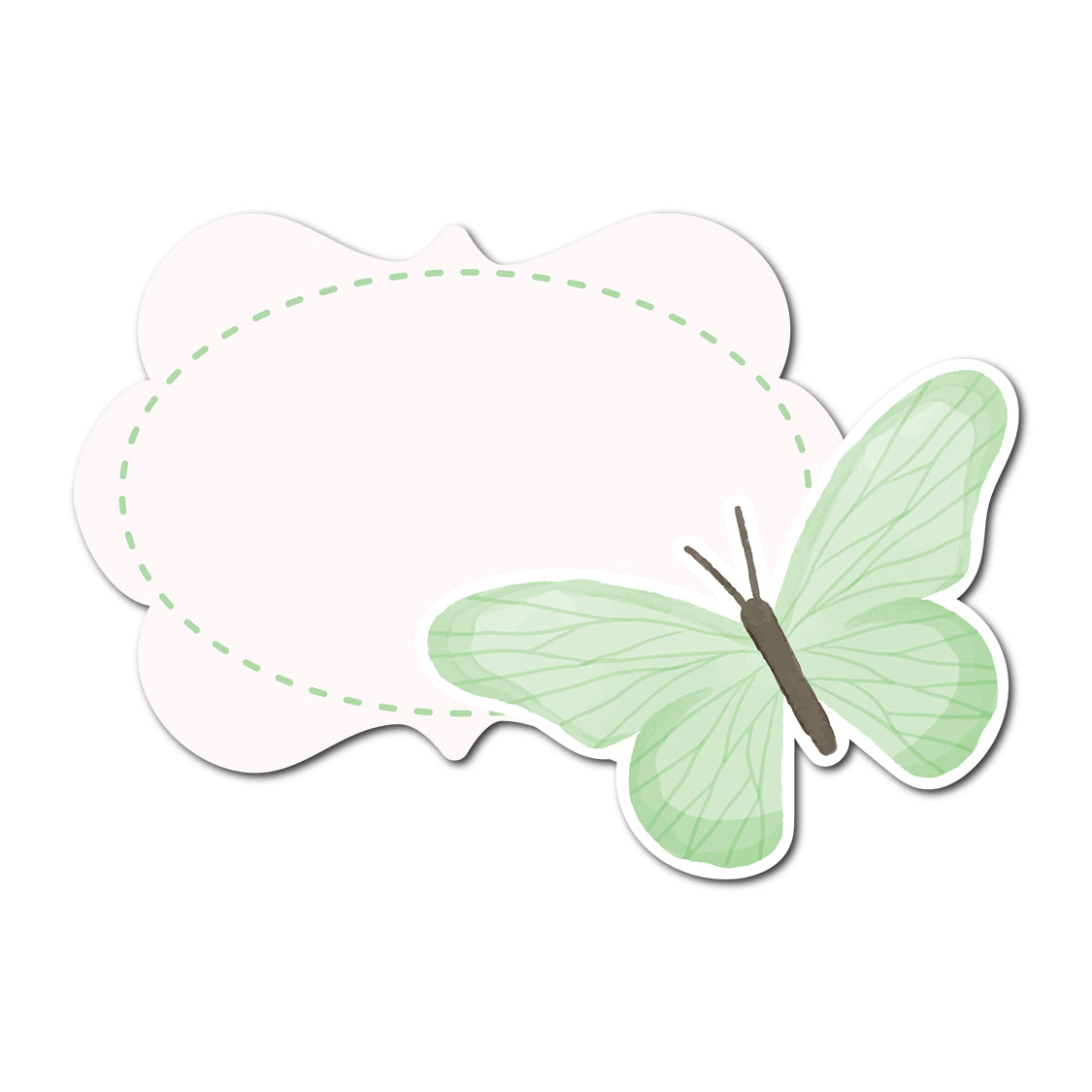 Romantic Escort Card with Butterfly Accent | SVG PNG Template - Shape 9