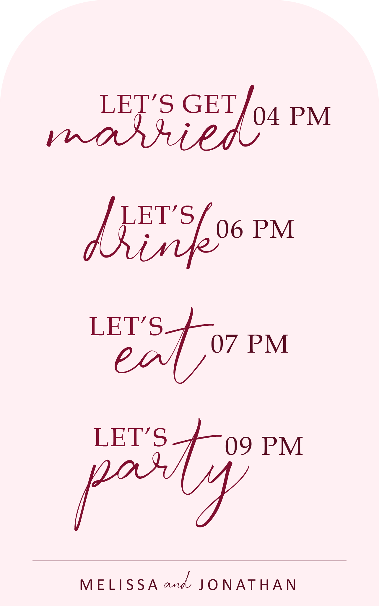 Personalized Wedding Signs | Fully Custom Print | Signature Vintage Arch Shape