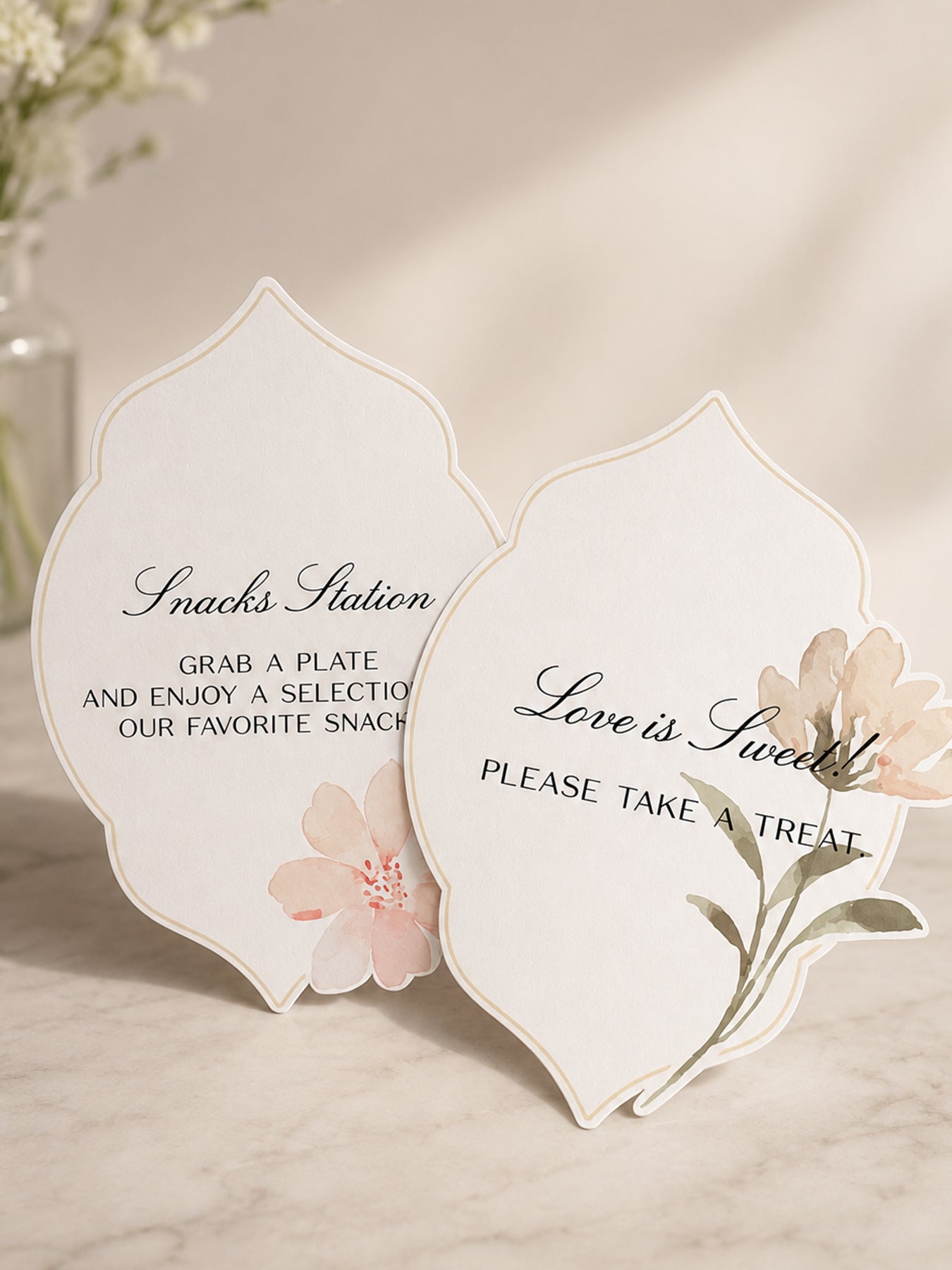 Wedding Table Sign Templates Set of 2 | Print & Cut PNG Table Signage for DIY Weddings - Denise Collection