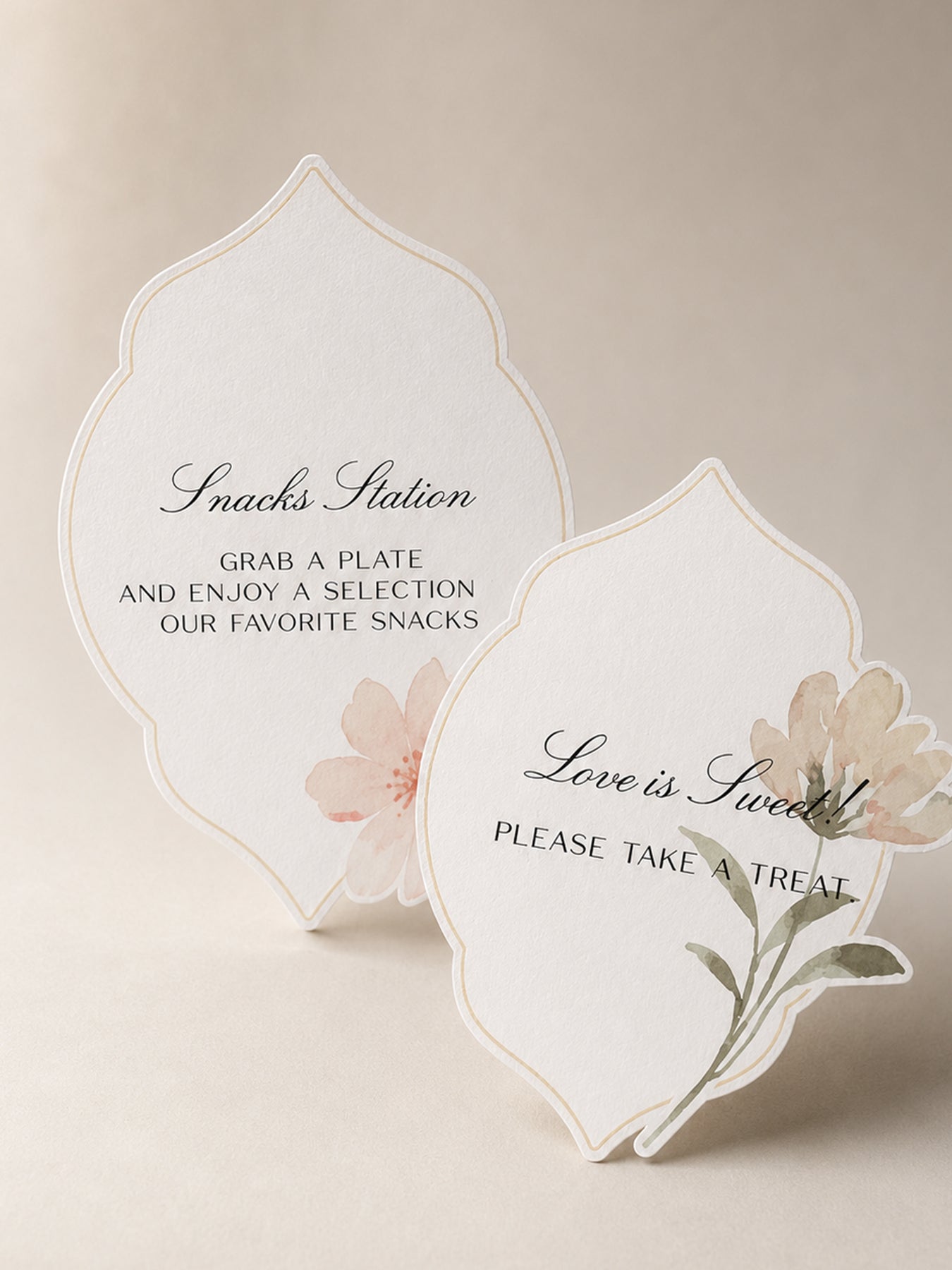 Wedding Table Sign Templates Set of 2 | Print & Cut PNG Table Signage for DIY Weddings - Denise Collection