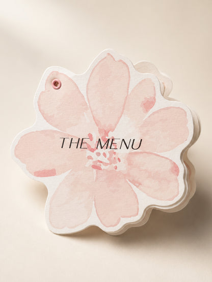 Multi-Page Wedding Menu Template | Blush Floral Booklet Menu PNG | Print & Cut Wedding Menu - Denise Collection