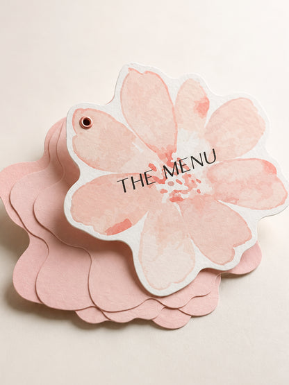 Multi-Page Wedding Menu Template | Blush Floral Booklet Menu PNG | Print & Cut Wedding Menu - Denise Collection