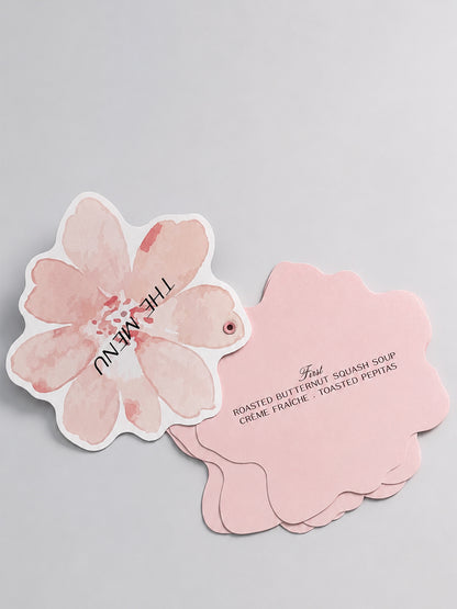 Multi-Page Wedding Menu Template | Blush Floral Booklet Menu PNG | Print & Cut Wedding Menu - Denise Collection