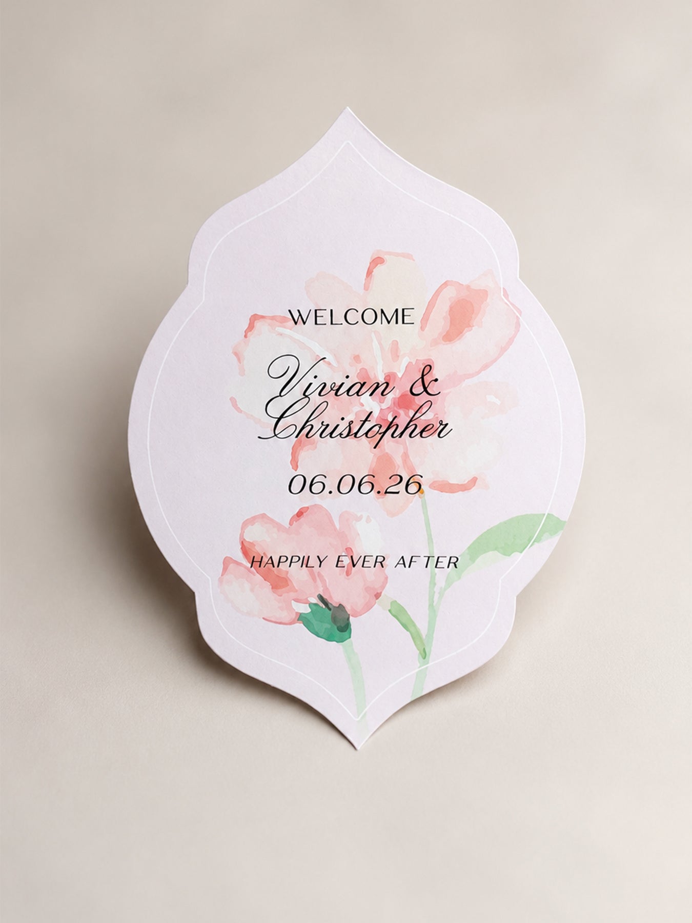 Accordion Wedding Program Template with Pastel Floral Cover | DIY Print & Cut Ceremony Program - Denise Collection
