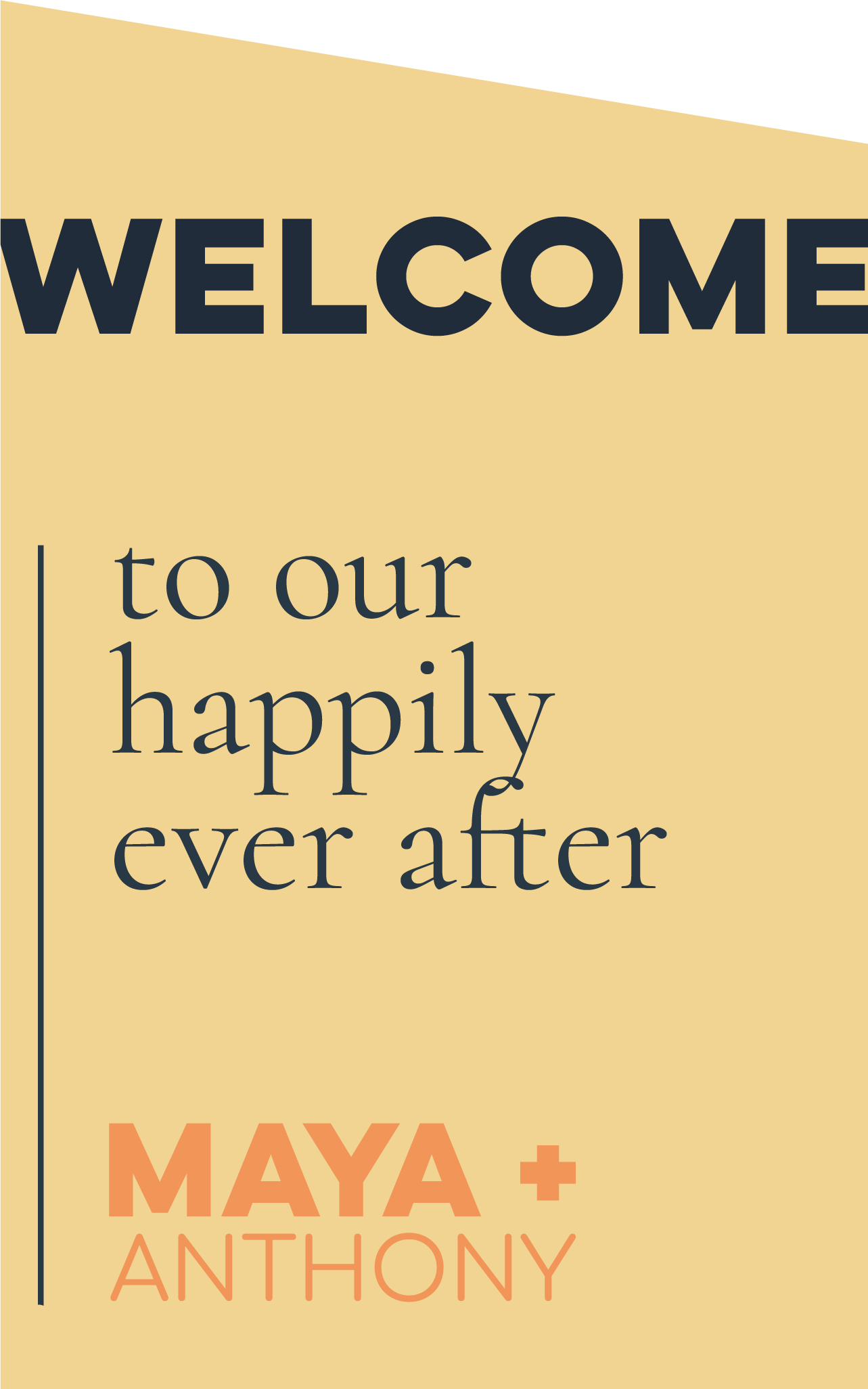 Personalized Wedding Signs | Fully Custom Print | Signature Diagonal Shape