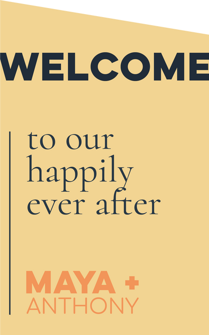 Personalized Wedding Signs | Fully Custom Print | Signature Diagonal Shape