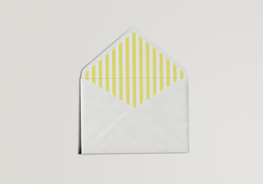 DIY Wedding Envelope Liner Template | Yellow Stripe Print & Cut PNG for Invitation Envelopes - Giada Collection