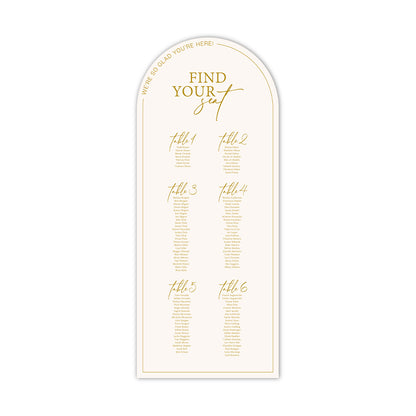 Stand-Alone Gold Kiss L to XL Wedding Seating Chart