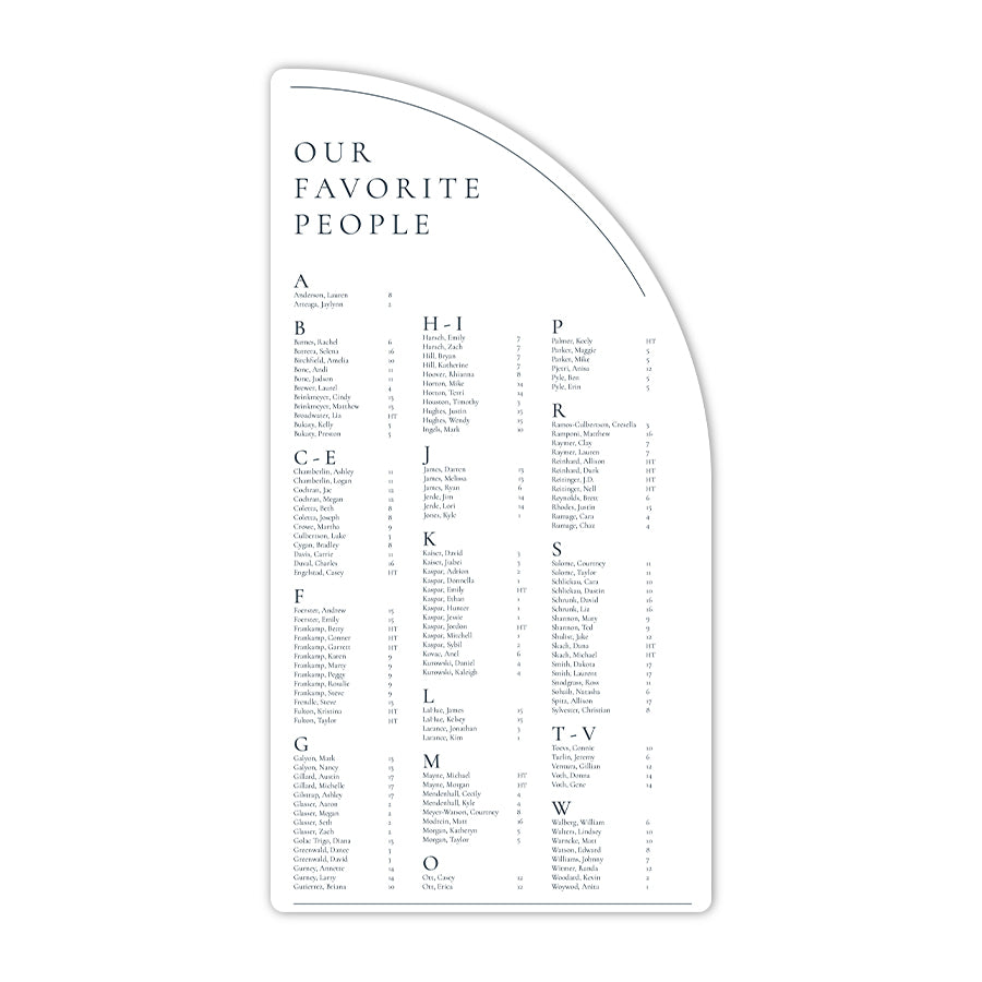 Stand-Alone Ultra Modern L to XL Wedding Seating Chart