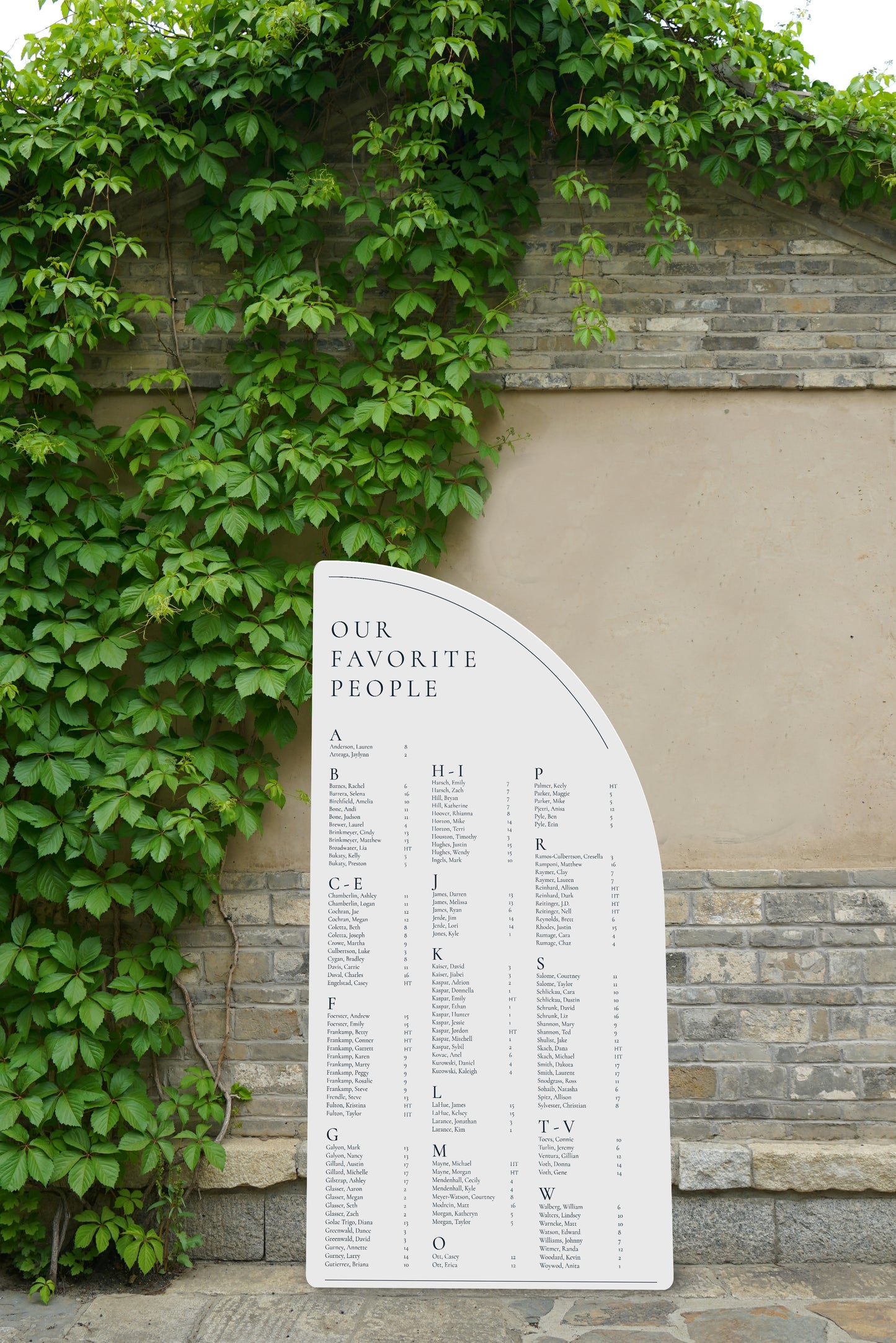 Stand-Alone Ultra Modern L to XL Wedding Seating Chart