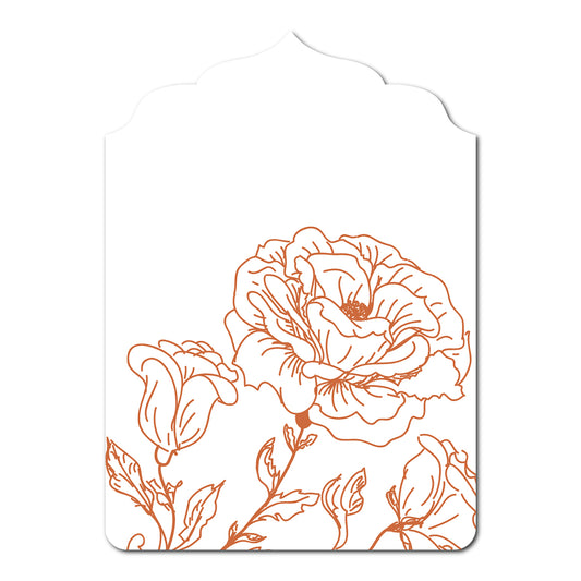 Floral Print Favor Tag | SVG PNG Template - Shape 13