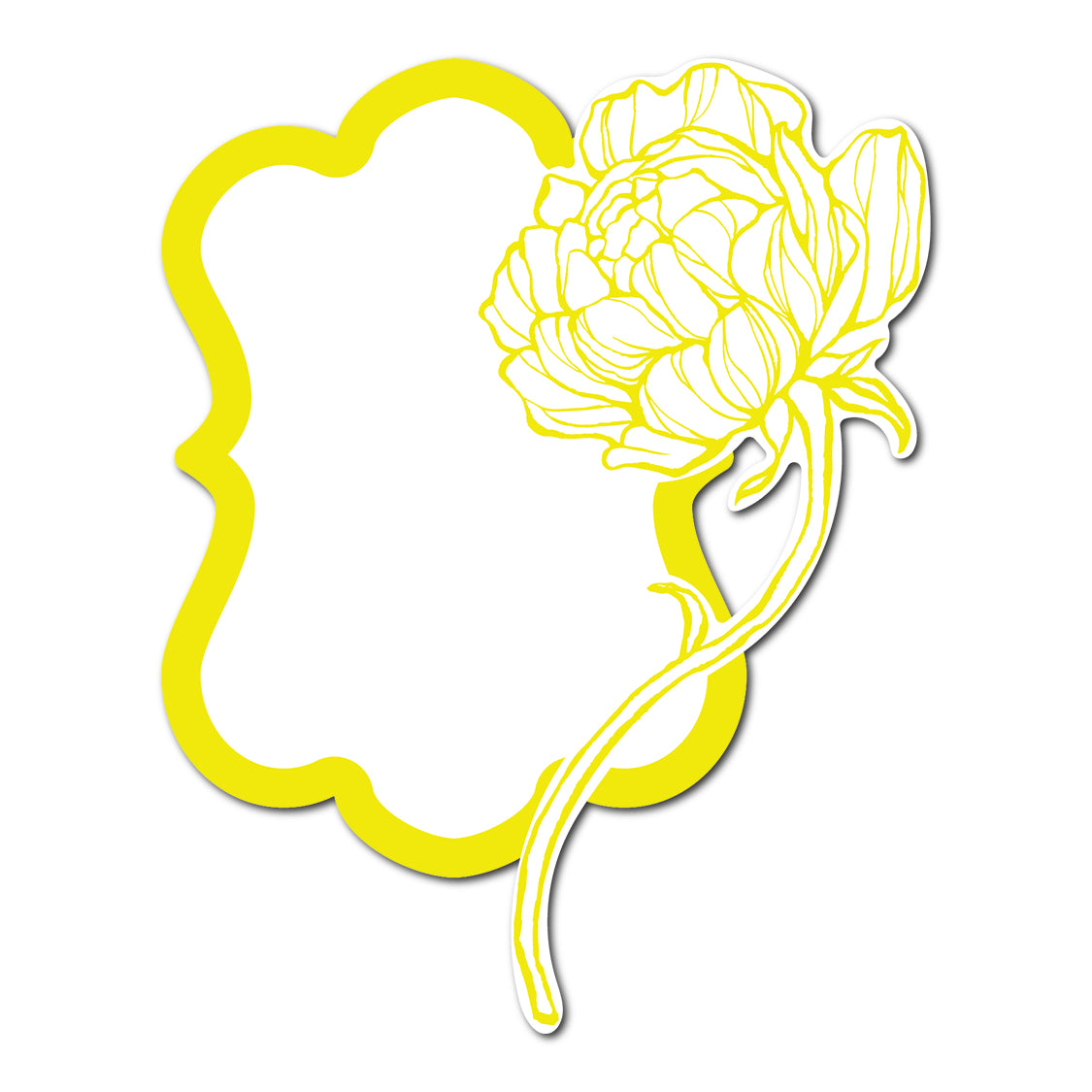 Modern Place Card with Floral Cutout | SVG PNG Template - Shape 11