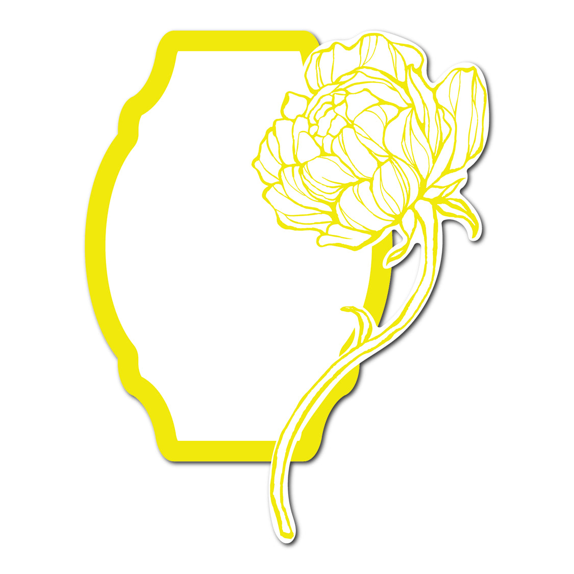 Modern Place Card with Floral Cutout | SVG PNG Template - Shape 14