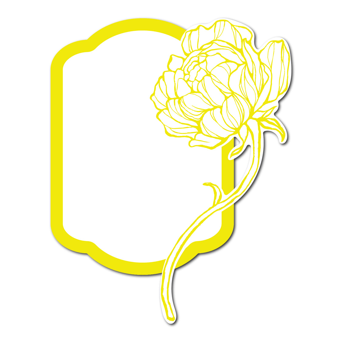 Modern Place Card with Floral Cutout | SVG PNG Template - Shape 15
