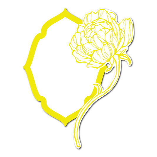 Modern Place Card with Floral Cutout | SVG PNG Template - Shape 16
