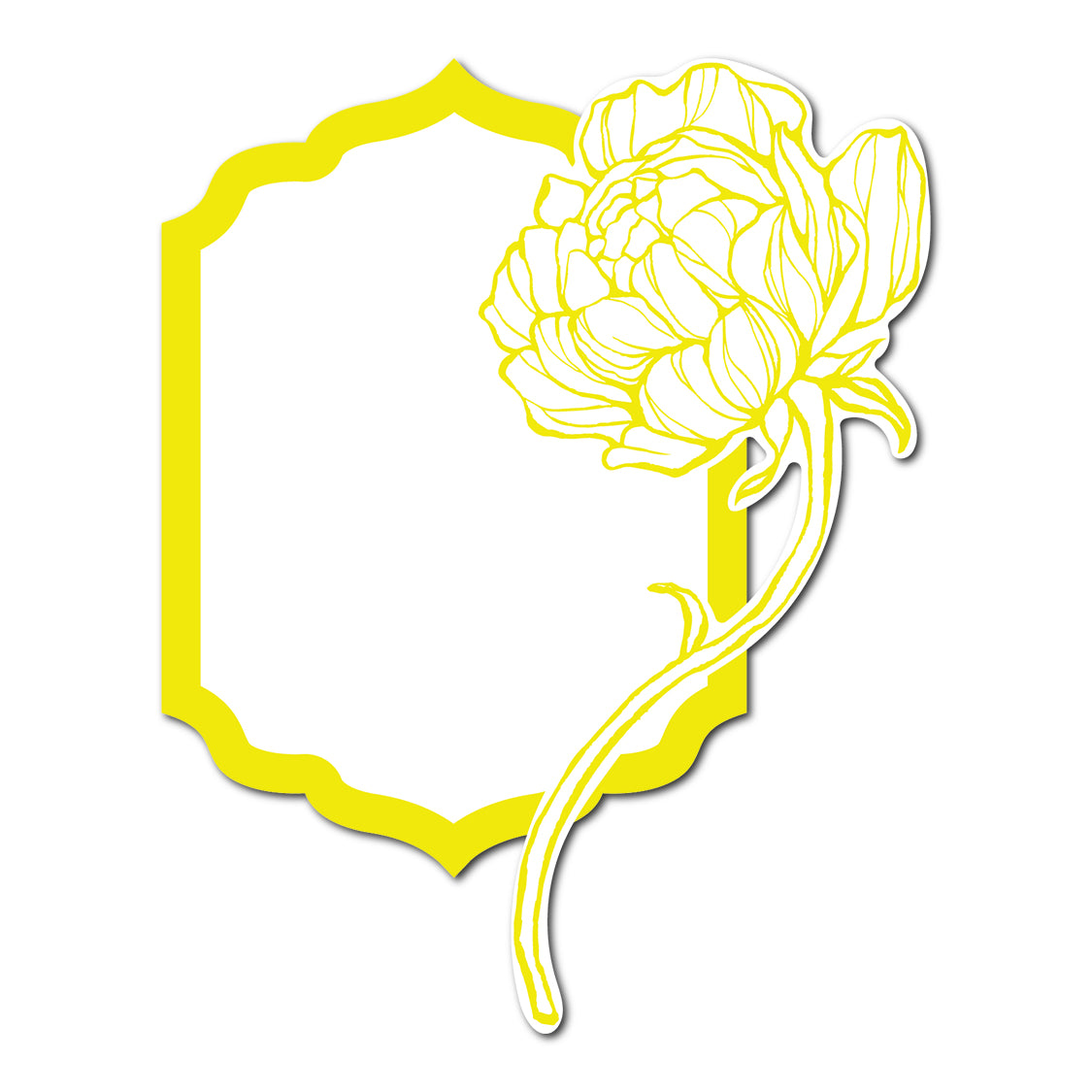 Modern Place Card with Floral Cutout | SVG PNG Template - Shape 18