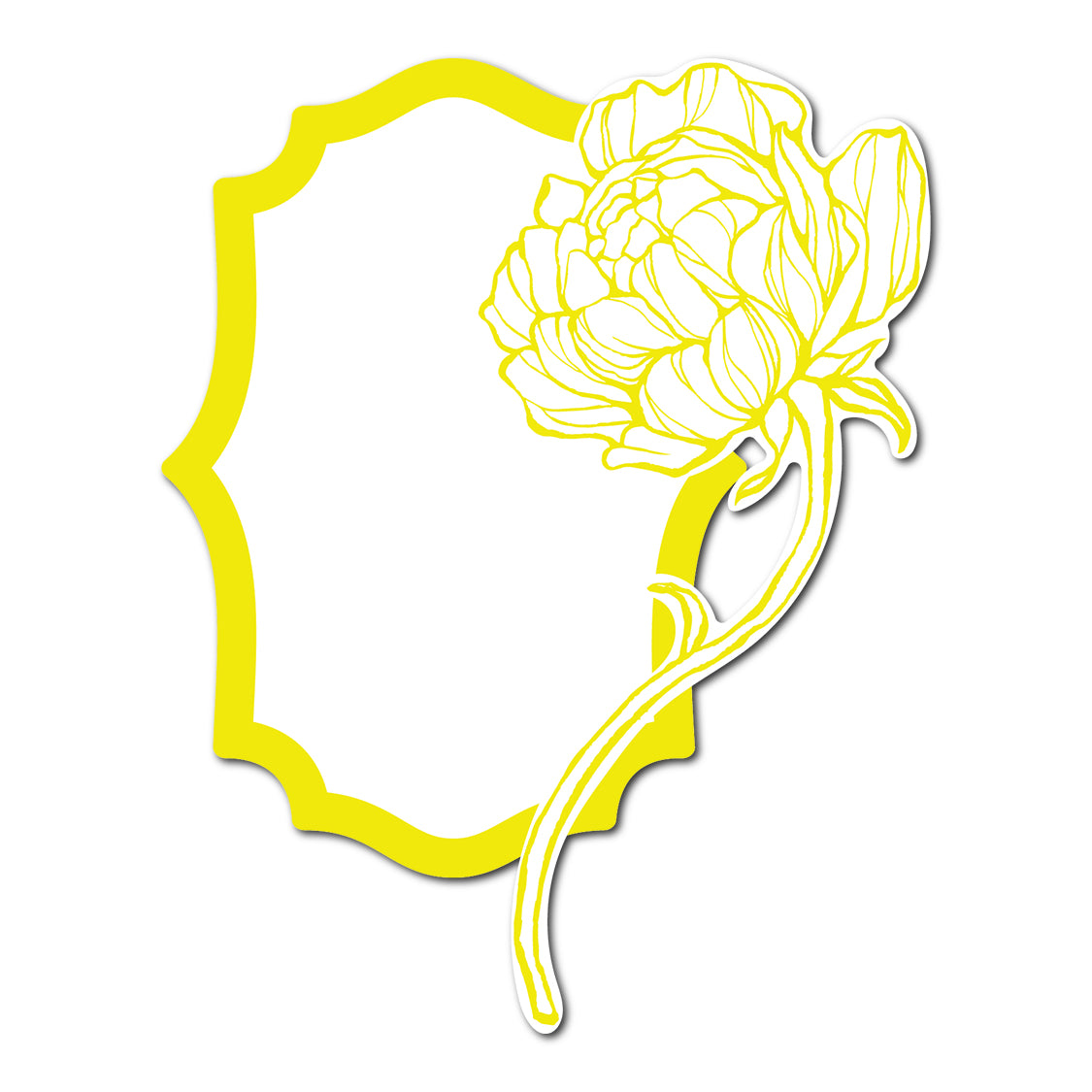 Modern Place Card with Floral Cutout | SVG PNG Template - Shape 19