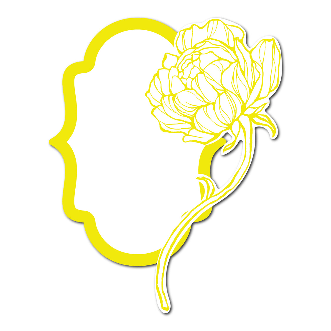 Modern Place Card with Floral Cutout | SVG PNG Template - Shape 23