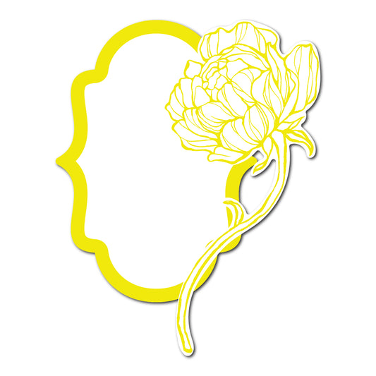 Modern Place Card with Floral Cutout | SVG PNG Template - Shape 23