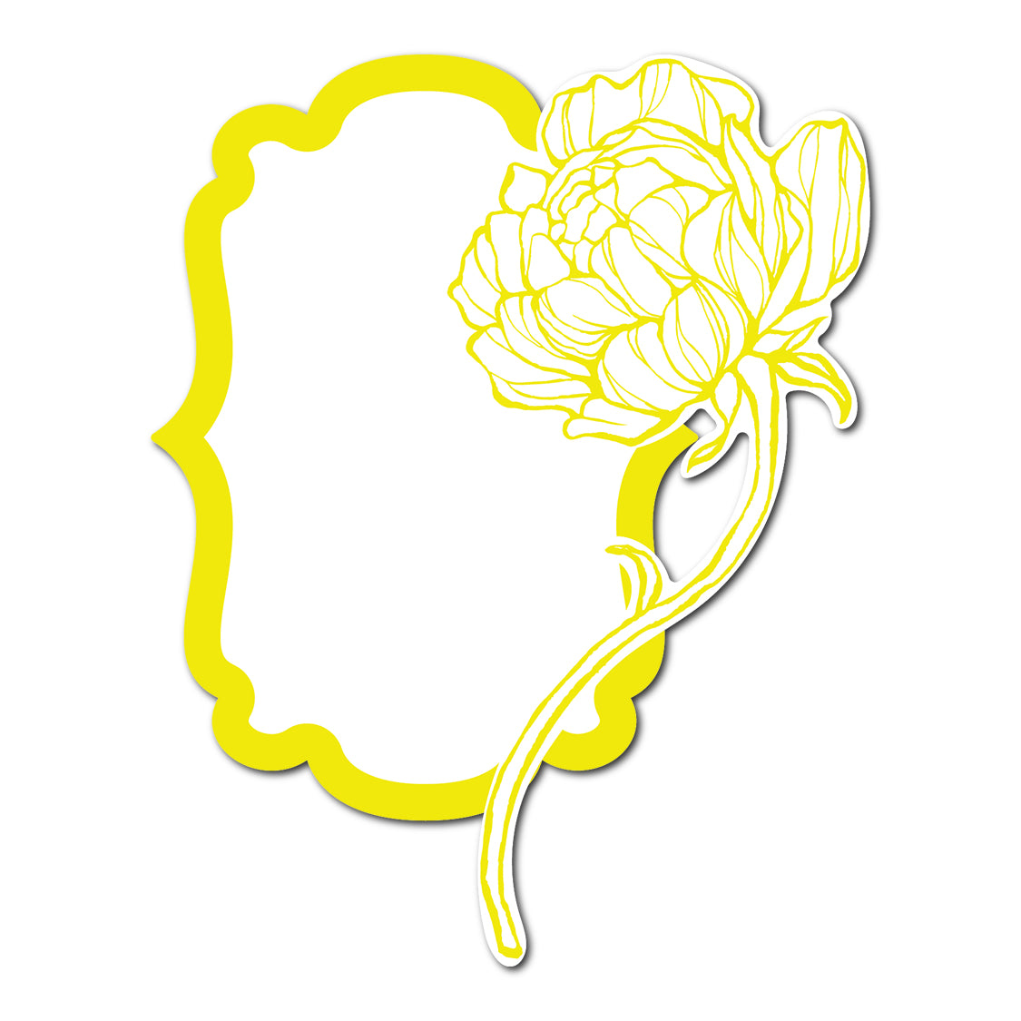 Modern Place Card with Floral Cutout | SVG PNG Template - Shape 24