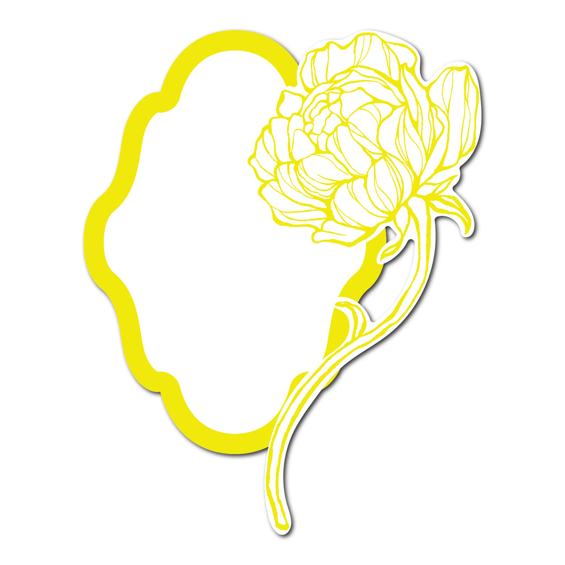 Modern Place Card with Floral Cutout | SVG PNG Template - Shape 3
