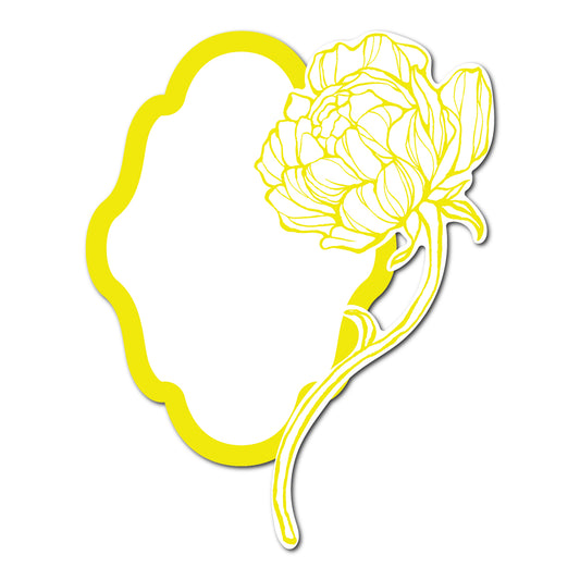 Modern Place Card with Floral Cutout | SVG PNG Template - Shape 3