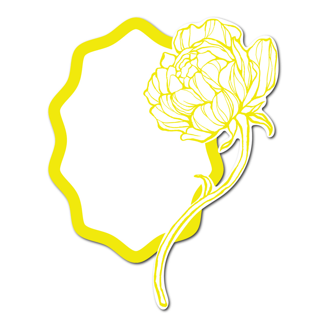 Modern Place Card with Floral Cutout | SVG PNG Template - Shape 6