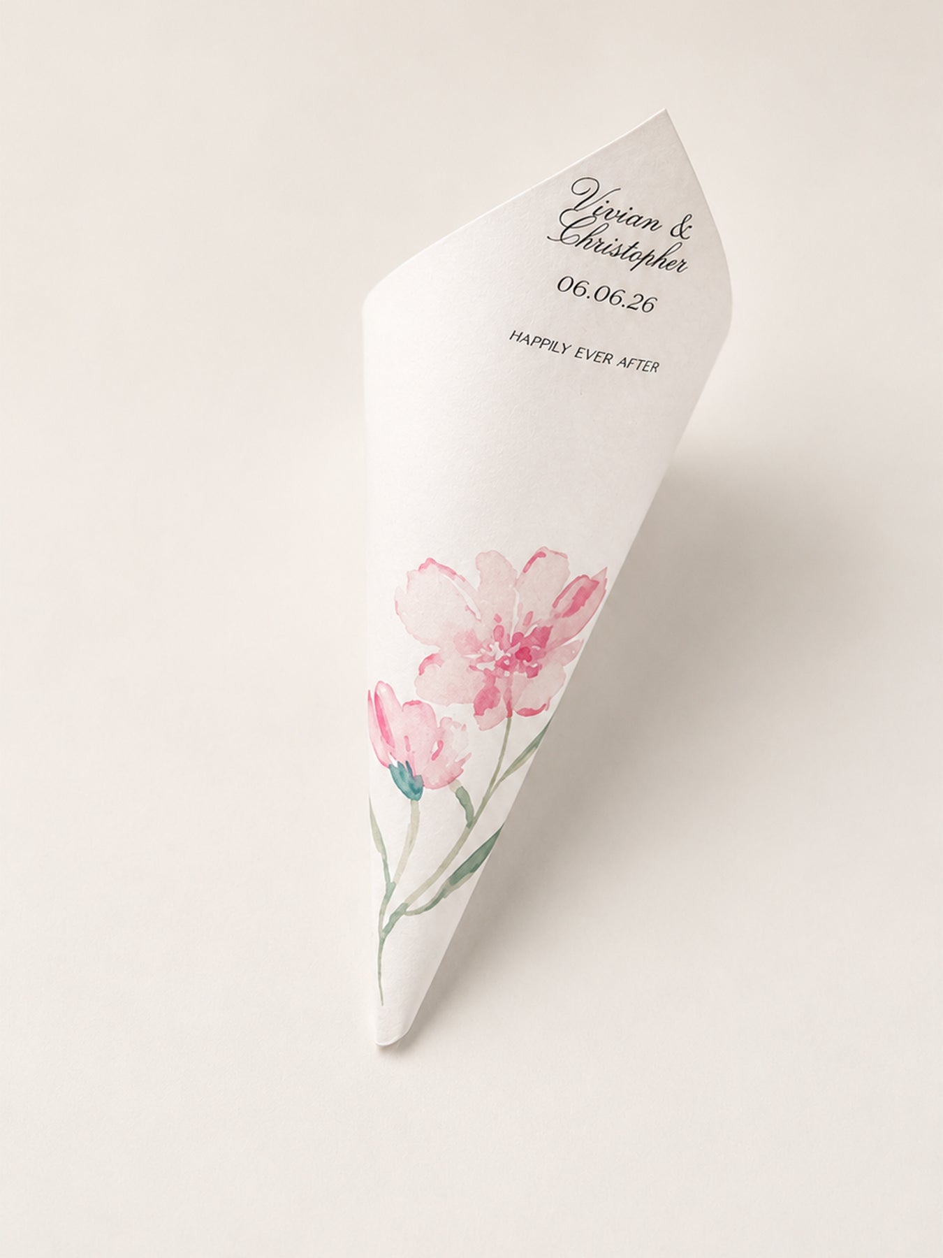 DIY Floral Wedding Confetti Cone Template | Printable Print & Cut PNG Template - Denise Collection