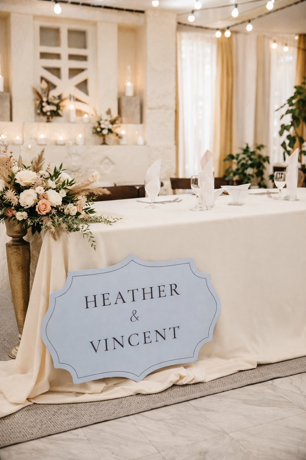 Personalized Wedding Signs | Fully Custom Print | Signature Shape 15