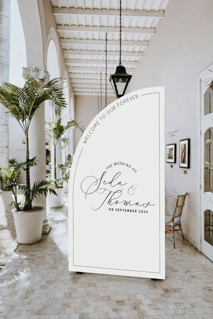 Signature Shape Custom Wedding Signage - Half Arch