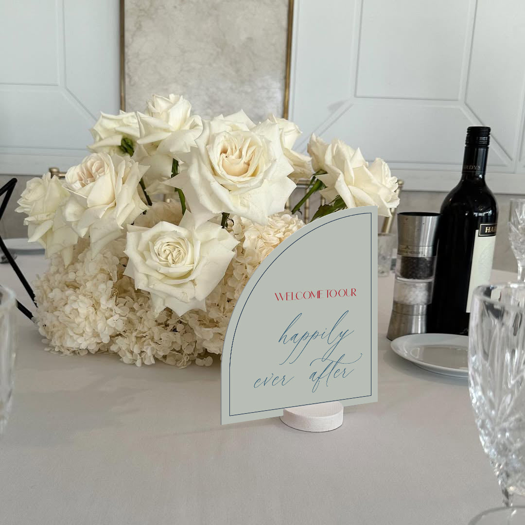 Signature Shape Custom Wedding Signage - Half Arch