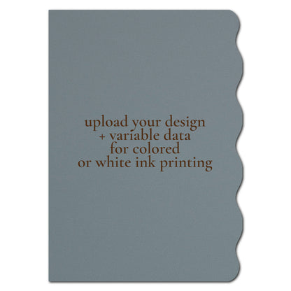 Individually Personalized Wedding Prints on Diecut Cardstock - Half Wavy Shape