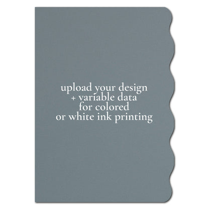 Individually Personalized Wedding Prints on Diecut Cardstock - Half Wavy Shape