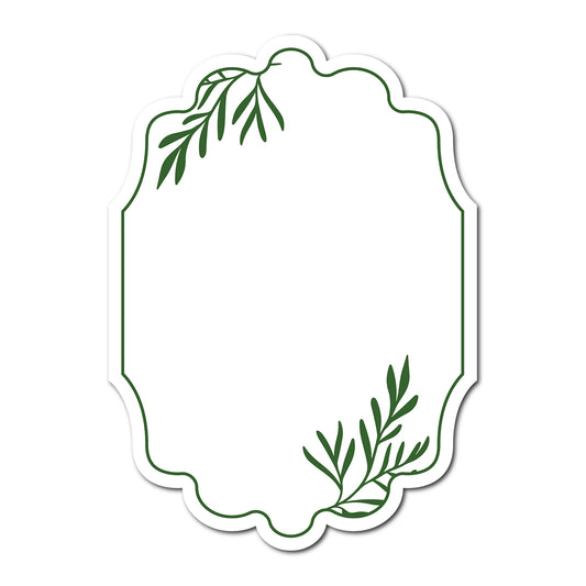 Table Number Cards with Leafy Border | SVG PNG Template - Shape 10