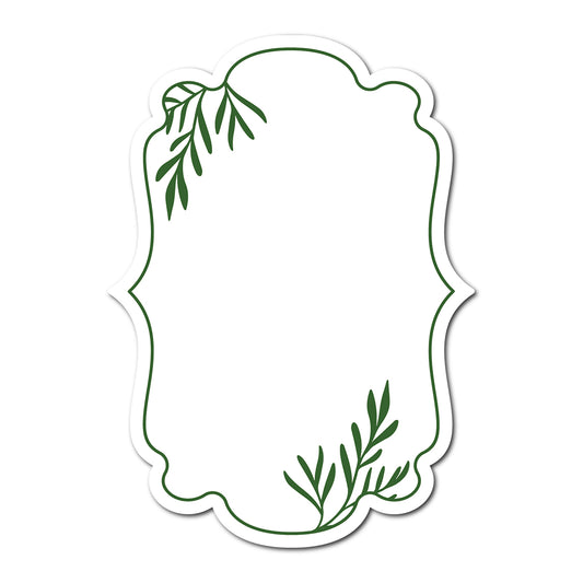 Table Number Cards with Leafy Border | SVG PNG Template - Shape 12