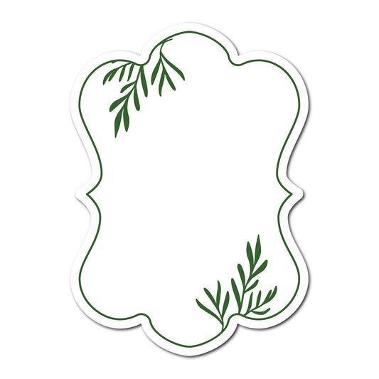 Table Number Cards with Leafy Border | SVG PNG Template - Shape 15