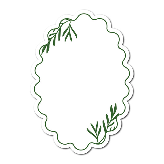 Table Number Cards with Leafy Border | SVG PNG Template - Shape 16