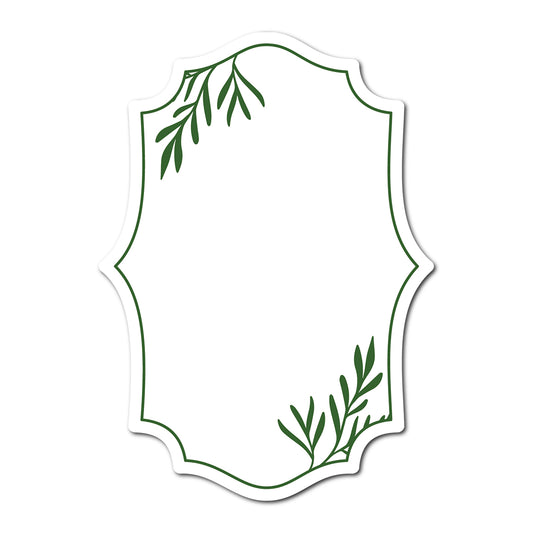 Table Number Cards with Leafy Border | SVG PNG Template - Shape 18