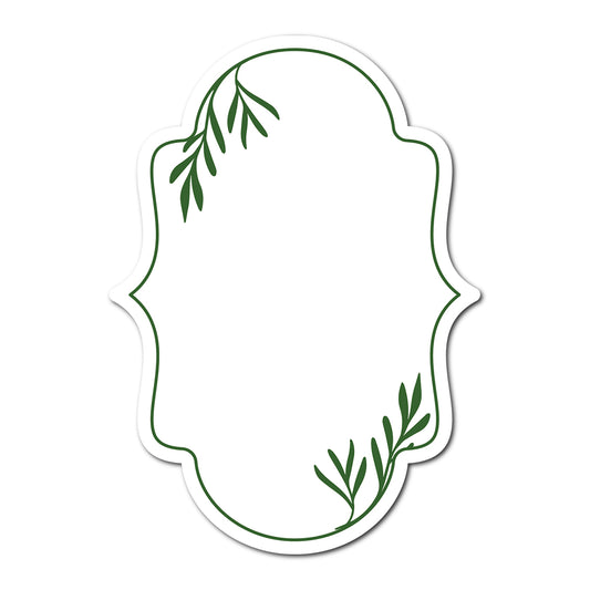 Table Number Cards with Leafy Border | SVG PNG Template - Shape 20