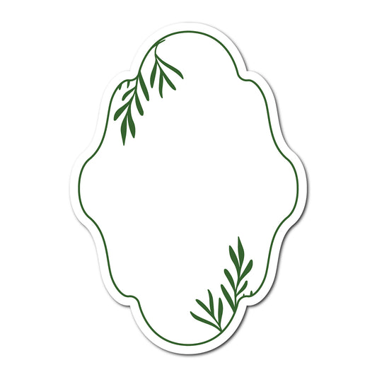 Table Number Cards with Leafy Border | SVG PNG Template - Shape 21