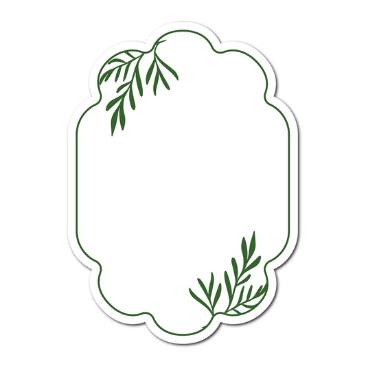 Table Number Cards with Leafy Border | SVG PNG Template - Shape 22