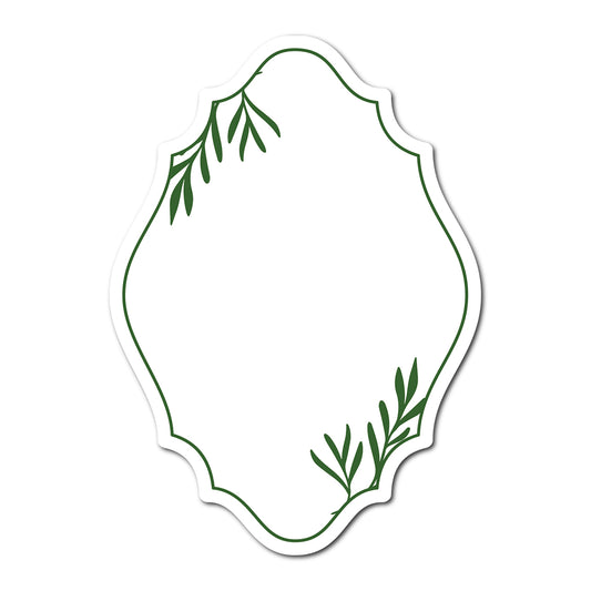 Table Number Cards with Leafy Border | SVG PNG Template - Shape 25
