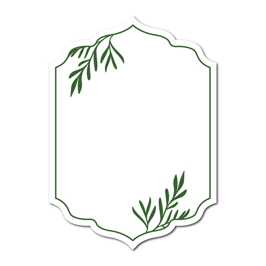 Table Number Cards with Leafy Border | SVG PNG Template - Shape 2