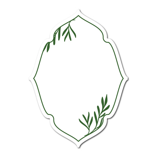 Table Number Cards with Leafy Border | SVG PNG Template - Shape 3
