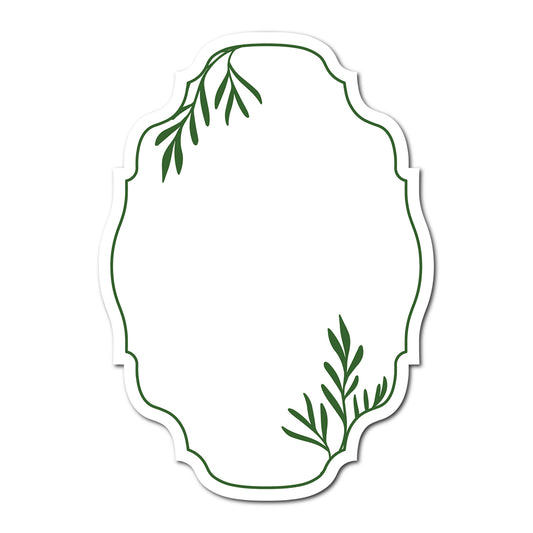 Table Number Cards with Leafy Border | SVG PNG Template - Shape 4